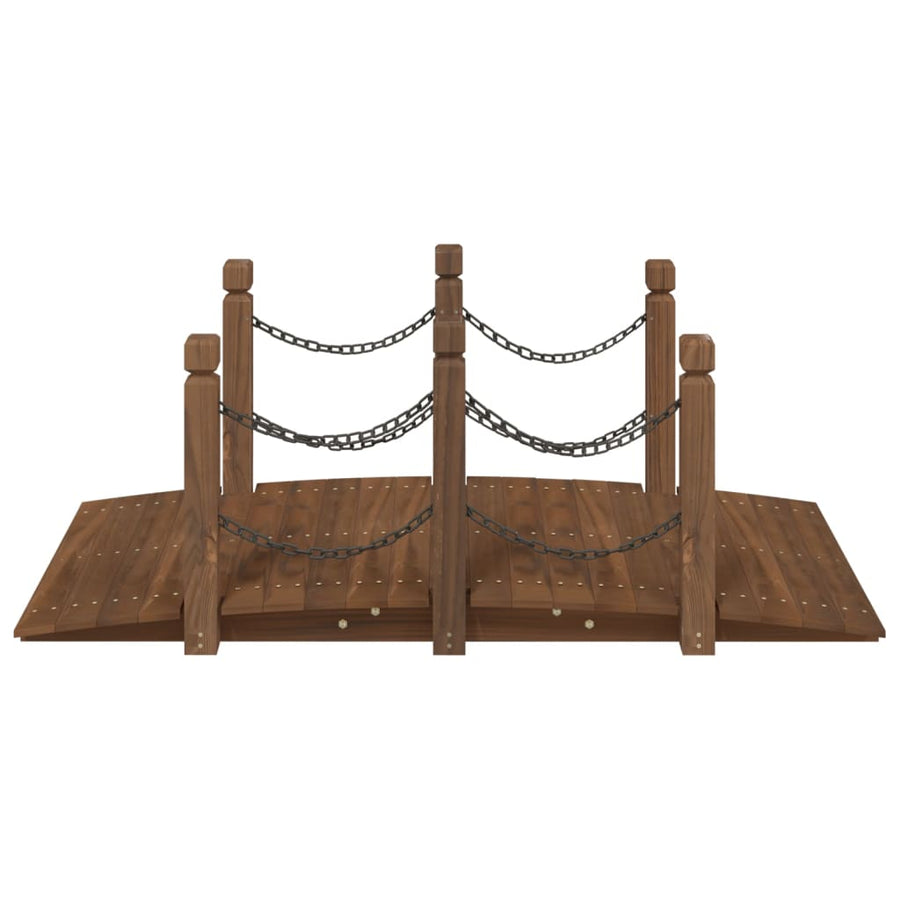 Tuinbrug Met Kettingrails 150X67X56 Cm Massief Vurenhout Donkerbruin