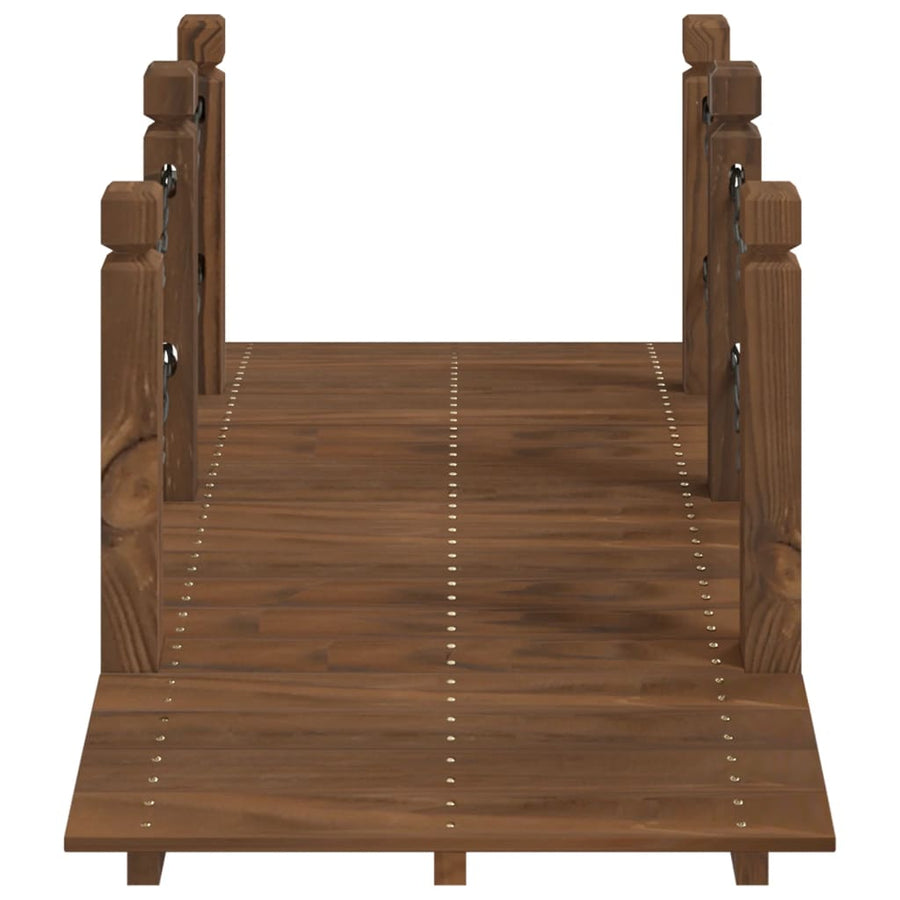 Tuinbrug Met Kettingrails 150X67X56 Cm Massief Vurenhout Donkerbruin