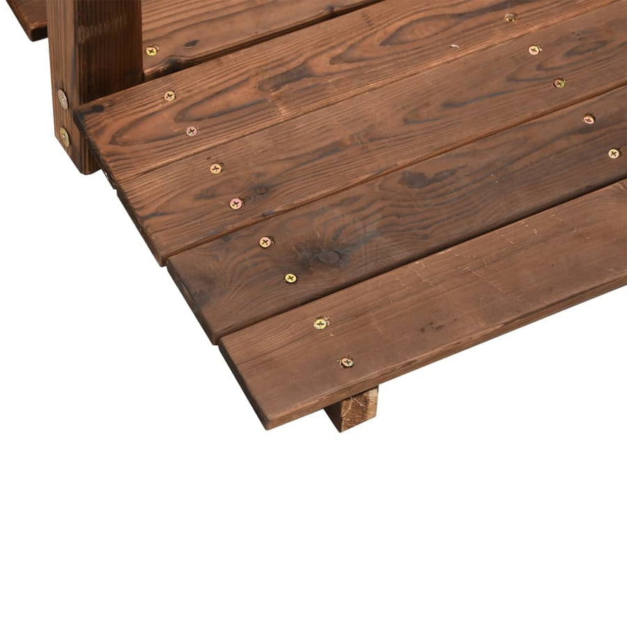 Tuinbrug Met Kettingrails 150X67X56 Cm Massief Vurenhout Donkerbruin