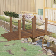 Tuinbrug 150x67x56 cm massief vurenhout donkerbruin