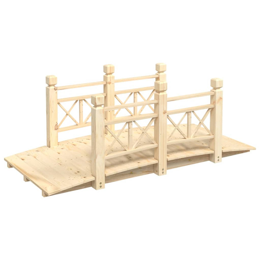 Tuinbrug Met Leuningen 150X67X56 Cm Massief Vurenhout 1
