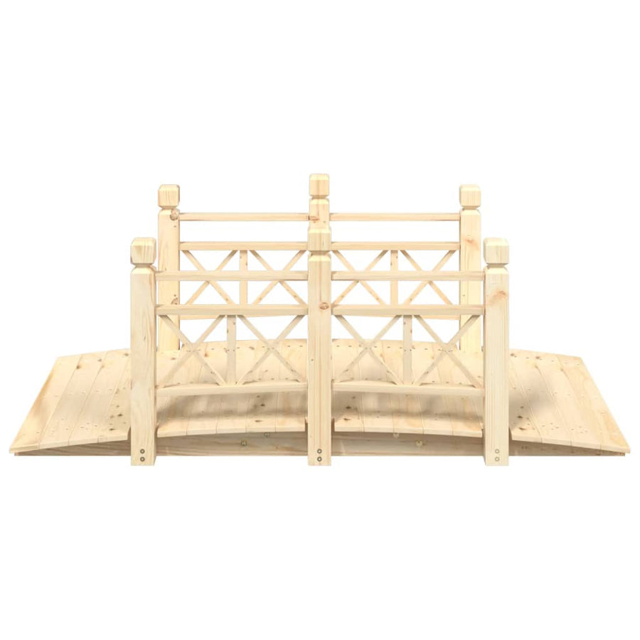 Tuinbrug Met Leuningen 150X67X56 Cm Massief Vurenhout 1