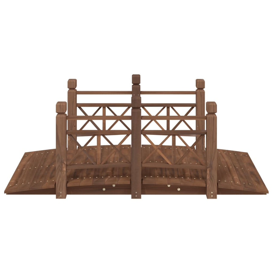 Tuinbrug Met Leuningen 150X67X56 Cm Massief Vurenhout Donkerbruin