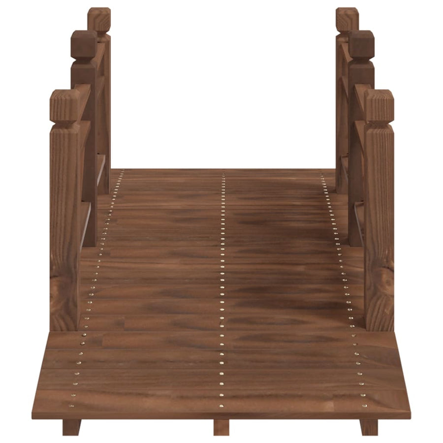 Tuinbrug Met Leuningen 150X67X56 Cm Massief Vurenhout Donkerbruin