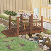 Tuinbrug massief vurenhout 150x67x56 cm donkerbruin