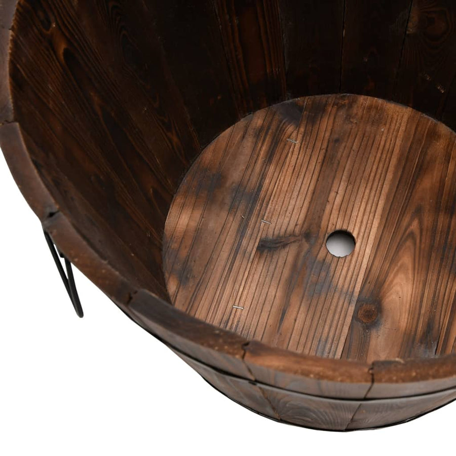 Plantenbakset Houten Emmer 3-Delig Massief Vurenhout Ø 45 x 35 cm