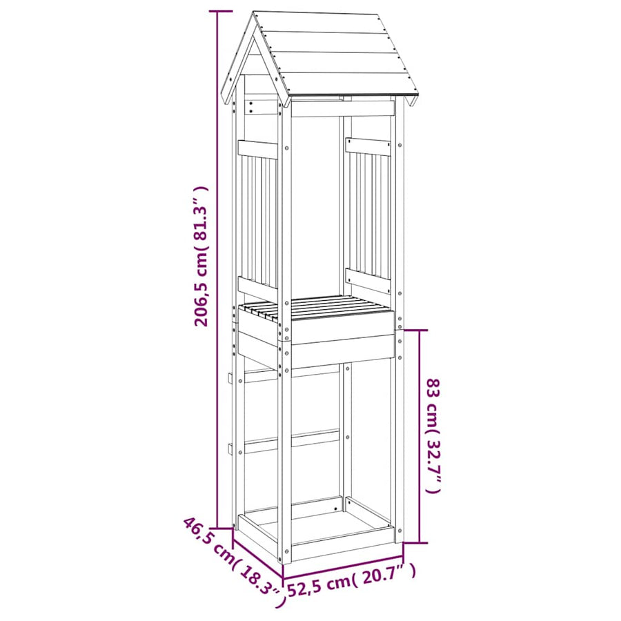 Speeltoren 52,5X46,5X206,5 Cm Geïmpregneerd Grenenhout Massief geïmpregneerd grenenhout