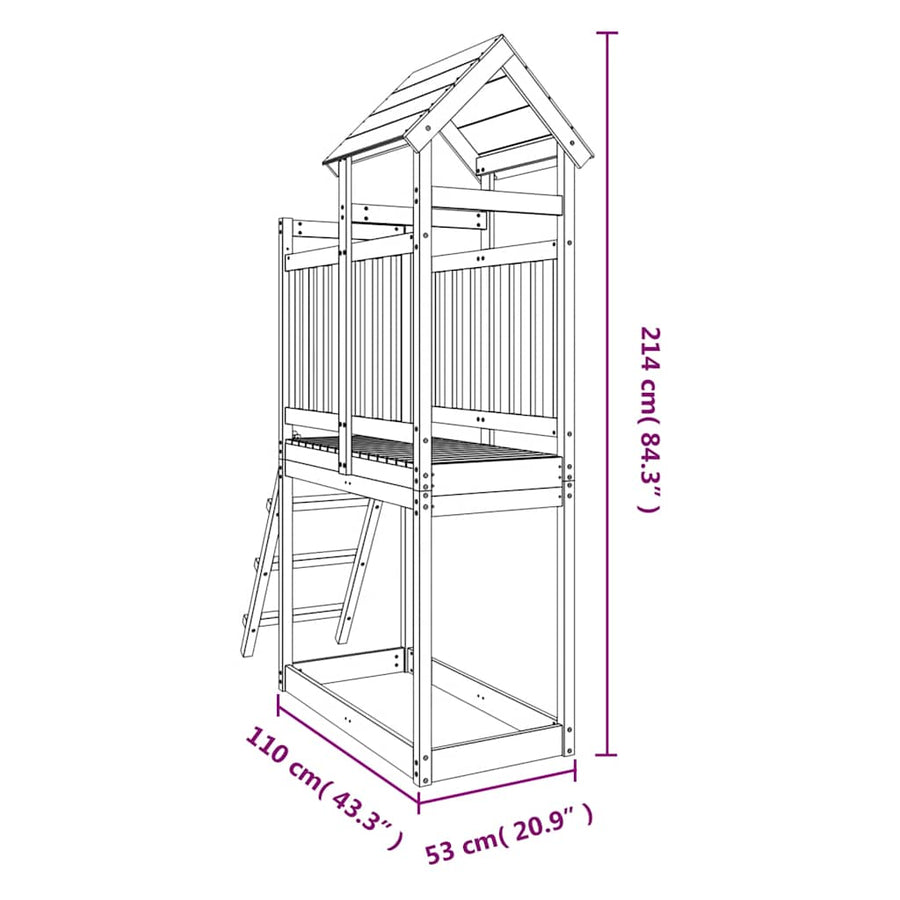 Speelhuis 53X110X214 Cm Geïmpregneerd Grenenhout Massief geïmpregneerd grenenhout