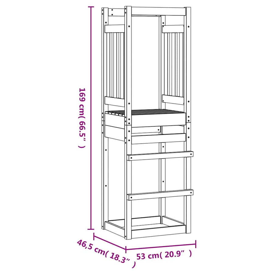 Speeltoren 53X46,5X169 Cm Massief grenenhout