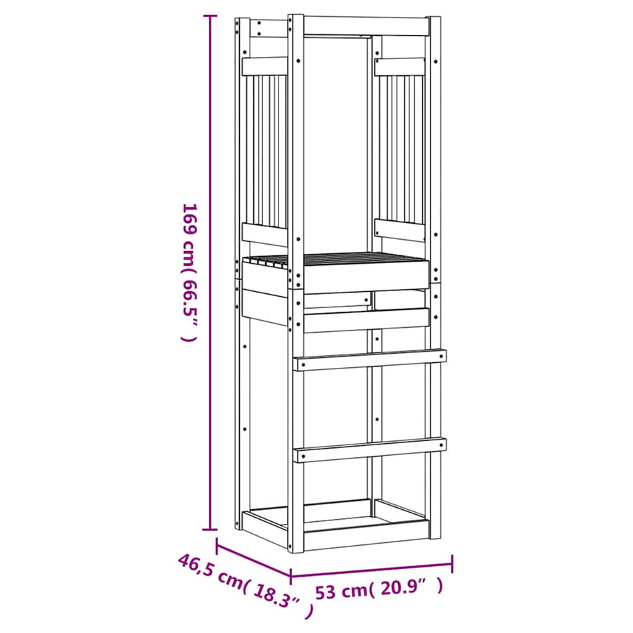 Speeltoren 53X46,5X169 Cm Geïmpregneerd Grenenhout Massief geïmpregneerd grenenhout