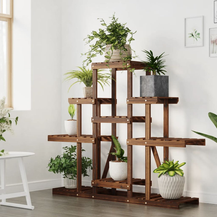Bloemenstandaard Massief Vurenhout Bruin 110 x 25 x 96 cm zonder wielen