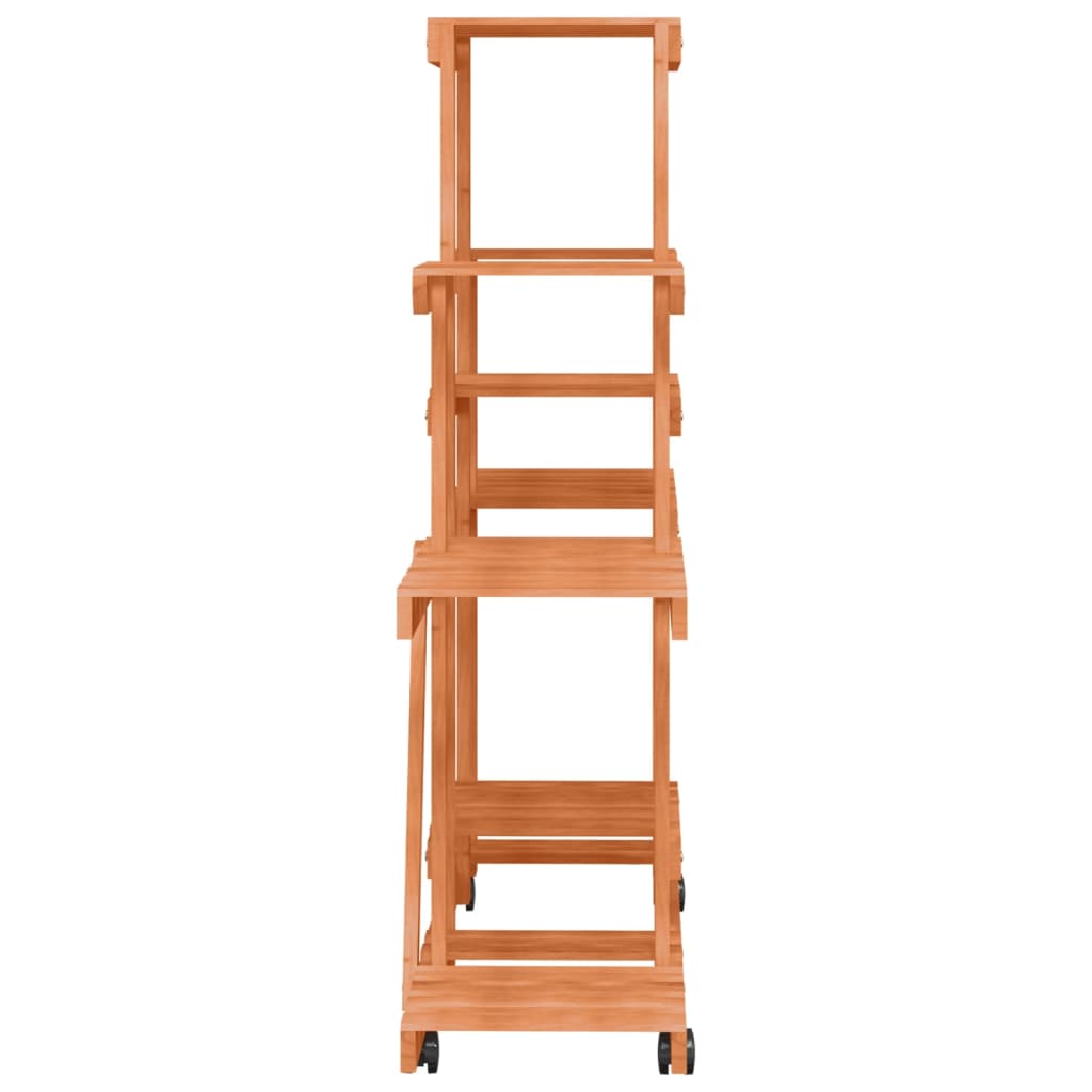 Plantenstandaard Massief Vurenhout Lichtbruin 110 x 25 x 101 cm met wielen