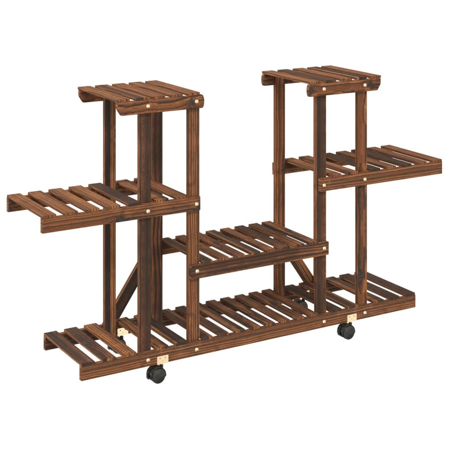 Plantenstandaard Met Wielen 110X25X78 Cm Massief Vurenhout