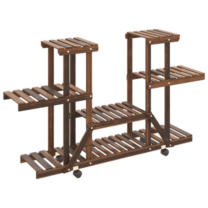 Plantenstandaard Met Wielen 110X25X78 Cm Massief Vurenhout