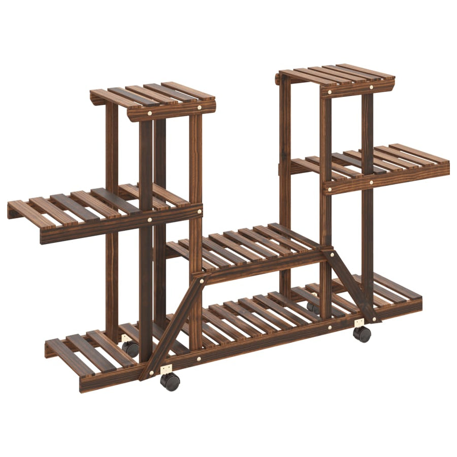 Plantenstandaard Met Wielen 110X25X78 Cm Massief Vurenhout