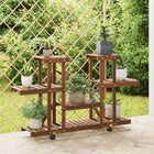 Plantenstandaard Met Wielen 110X25X78 Cm Massief Vurenhout