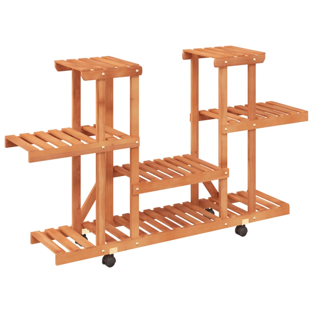 Plantenstandaard Met Wielen 110X25X78 Cm Massief Vurenhout 110 x 25 x 78 cm Lichtbruin