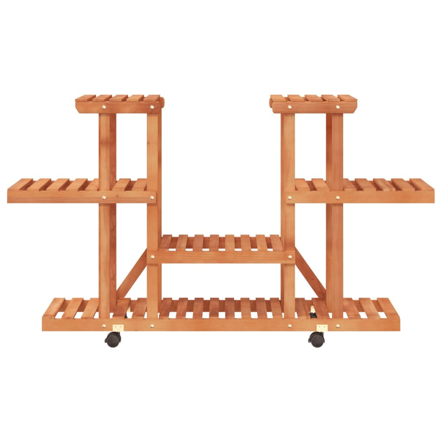Plantenstandaard Met Wielen 110X25X78 Cm Massief Vurenhout 110 x 25 x 78 cm Lichtbruin