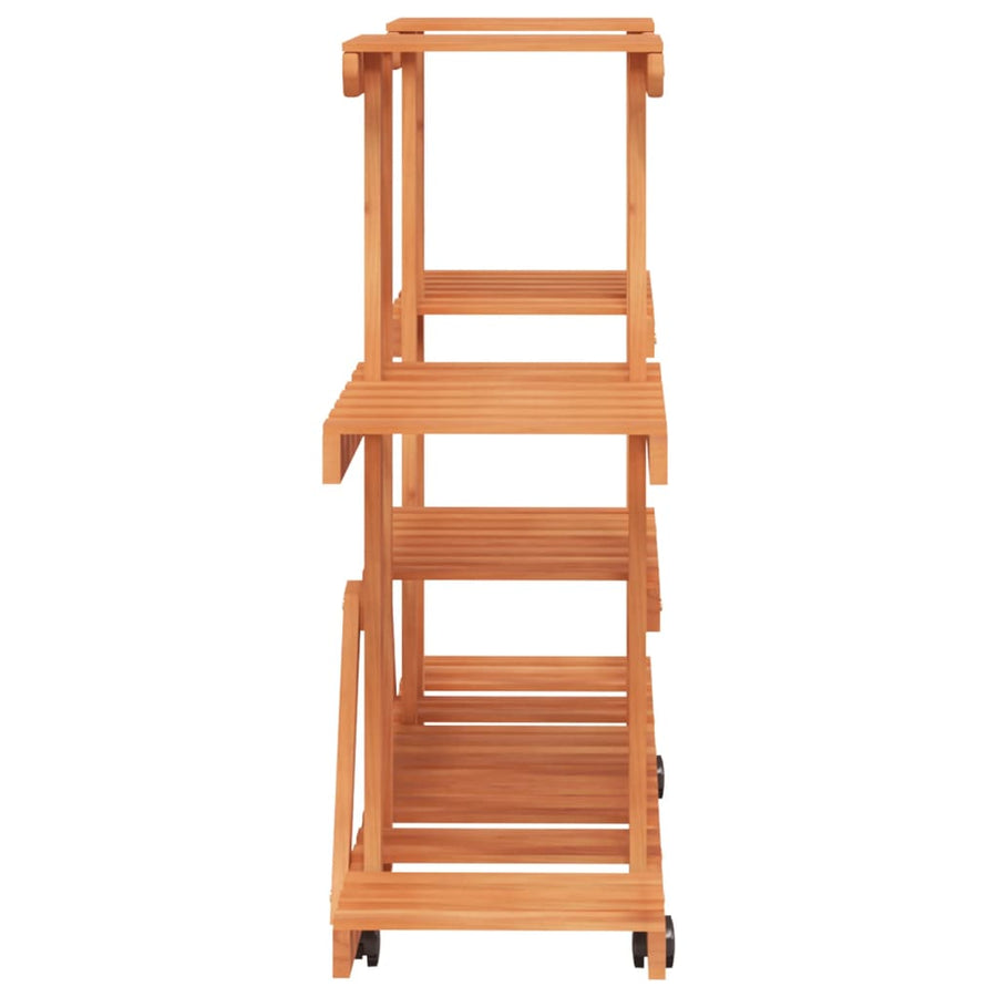 Plantenstandaard Met Wielen 110X25X78 Cm Massief Vurenhout 110 x 25 x 78 cm Lichtbruin