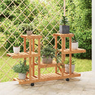 Plantenstandaard met wielen 110x25x78 cm vurenhout