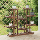 Plantenstandaard 110x25x110,5 cm massief vurenhout gecarboniseerd