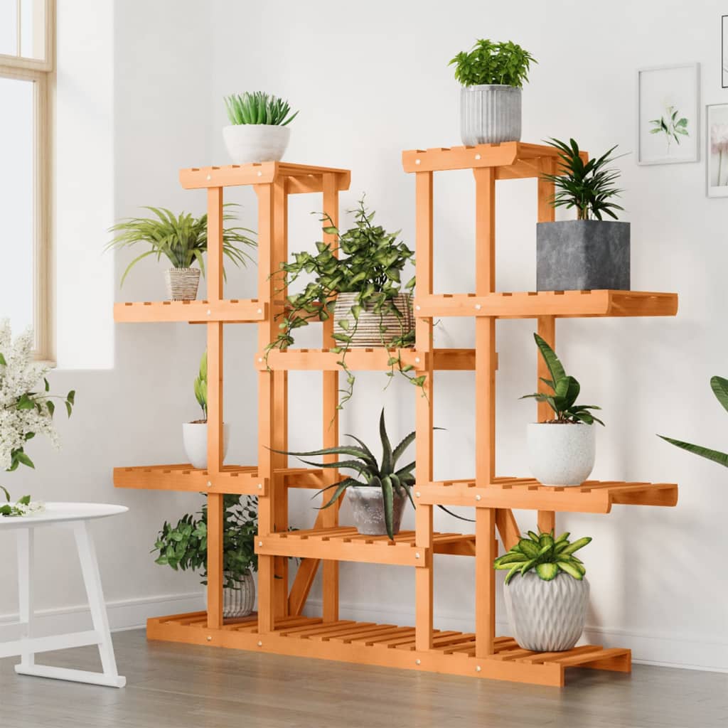 Plantenstandaard 0X25X0,5 Cm Massief Vurenhout Lichtbruin 110 x 25 x 110.5 cm zonder wielen