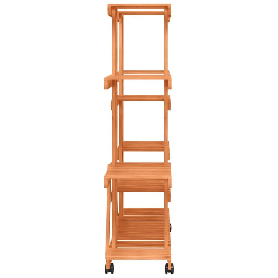 Plantenstandaard Massief Vurenhout Lichtbruin 110 x 25 x 115 cm met wielen
