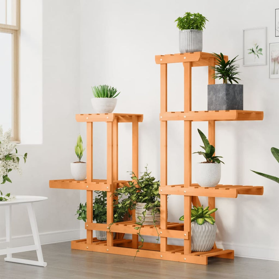 Plantenstandaard Massief Vurenhout Lichtbruin 95 x 25 x 96 cm zonder wielen