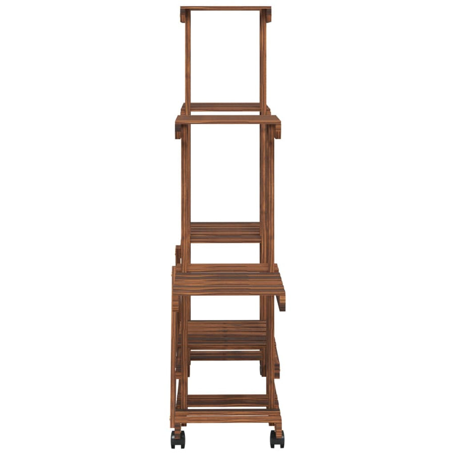 Plantenstandaard Massief Vurenhout Bruin 95 x 25 x 101 cm met wielen