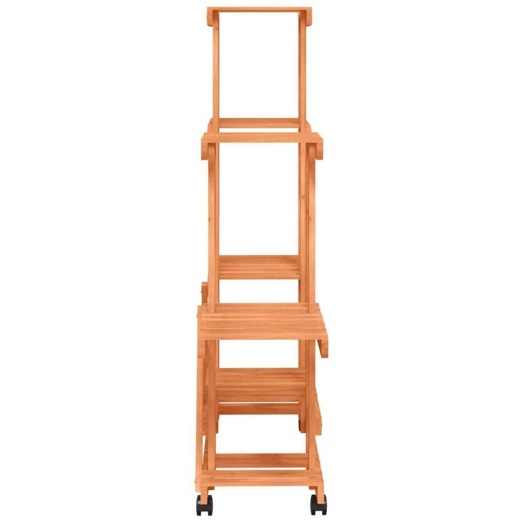 Plantenstandaard met wielen 95x25x101 cm massief vurenhout