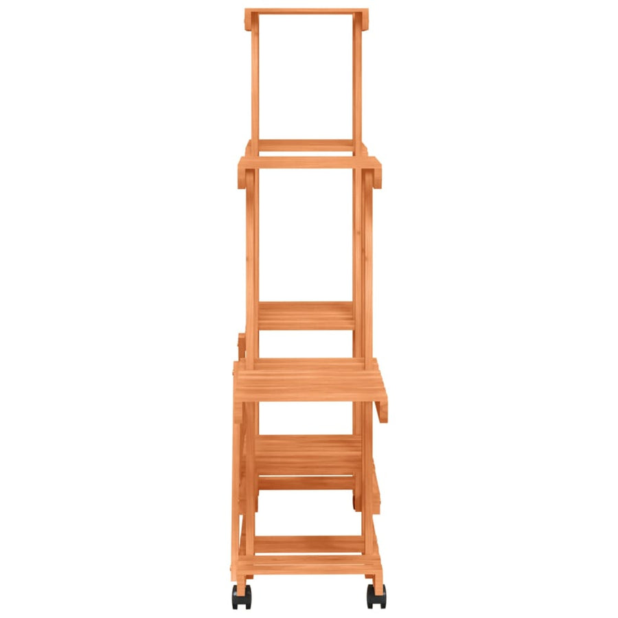 Plantenstandaard met wielen 95x25x101 cm massief vurenhout