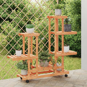 Plantenstandaard met wielen 95x25x101 cm vurenhout