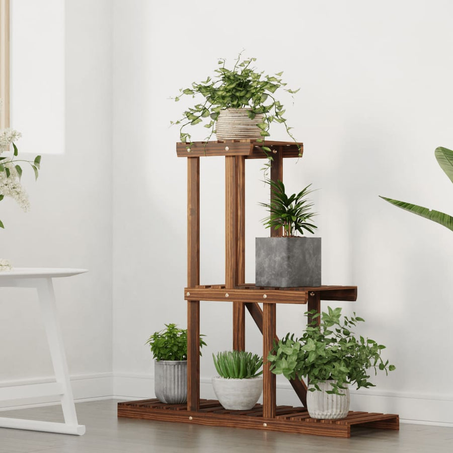 Plantenstandaard 8X25X75,5 Cm Massief Vurenhout Bruin 81 x 25 x 75.5 cm zonder wielen