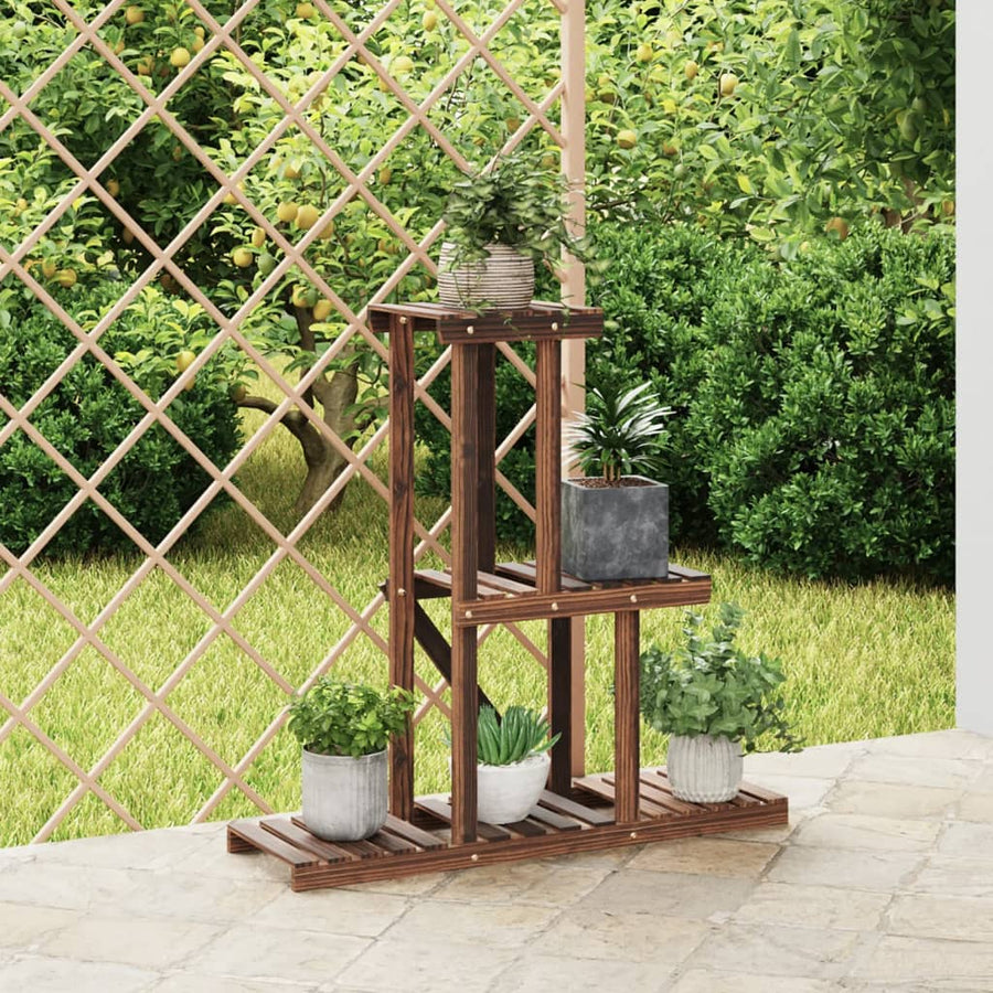 Plantenstandaard 8X25X75,5 Cm Massief Vurenhout Bruin 81 x 25 x 75.5 cm zonder wielen
