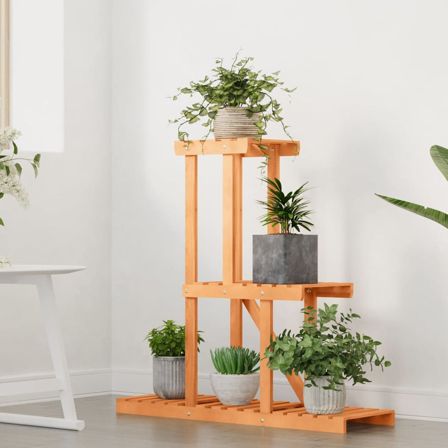 Plantenstandaard 8X25X75,5 Cm Massief Vurenhout Lichtbruin 81 x 25 x 75.5 cm zonder wielen