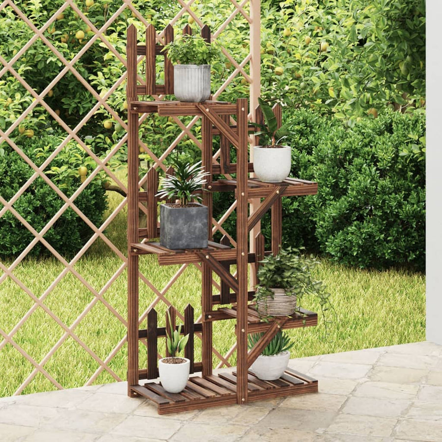 Plantenstandaard Massief Vurenhout Bruin 60 x 25 x 130 cm zonder wielen