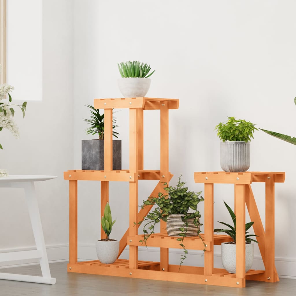 Plantenstandaard 90X25X73,5 Cm Massief Vurenhout Lichtbruin 90 x 25 x 73.5 cm zonder wielen