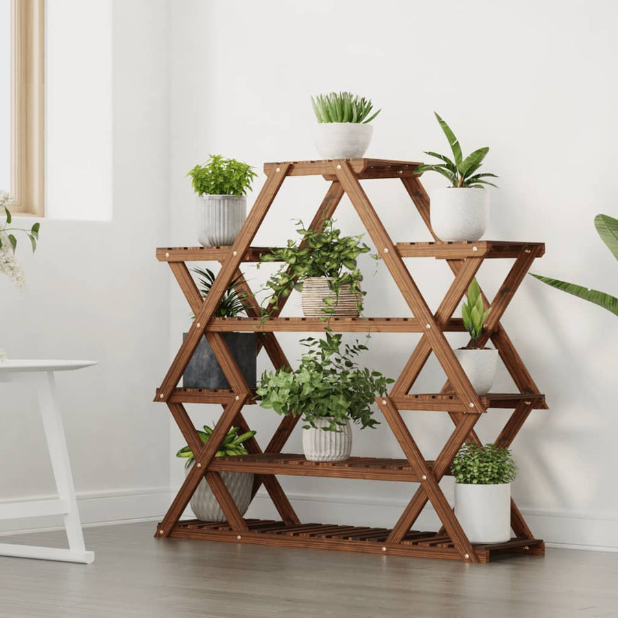 Plantenstandaard Massief Vurenhout Bruin 110 x 25 x 105 cm zonder wielen