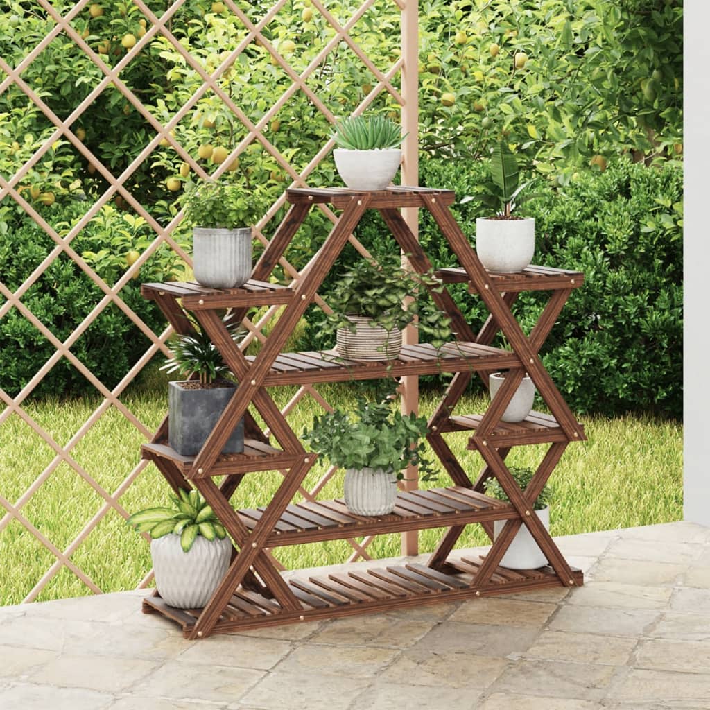 Plantenstandaard Massief Vurenhout Bruin 110 x 25 x 105 cm zonder wielen