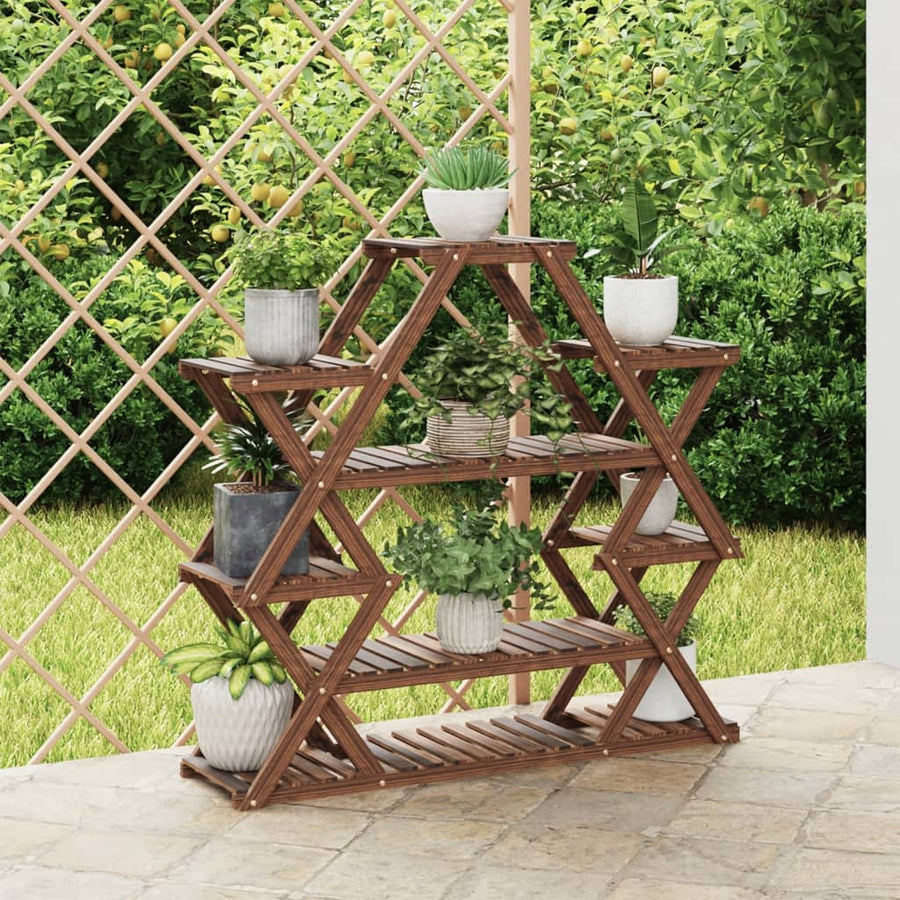 Plantenstandaard Massief Vurenhout Bruin 110 x 25 x 105 cm zonder wielen