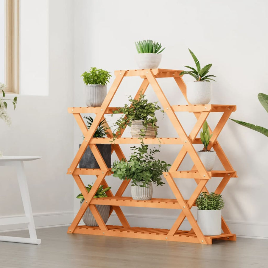 Plantenstandaard Massief Vurenhout Lichtbruin 110 x 25 x 105 cm zonder wielen