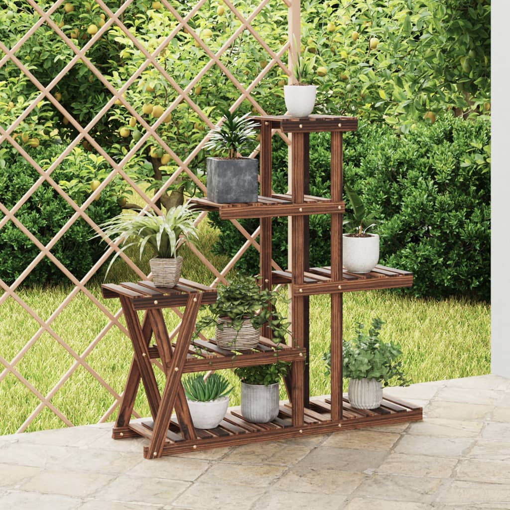 Plantenstandaard 95X25X96 Cm Massief Vurenhout Bruin 25 x 95 x 96 cm zonder wielen