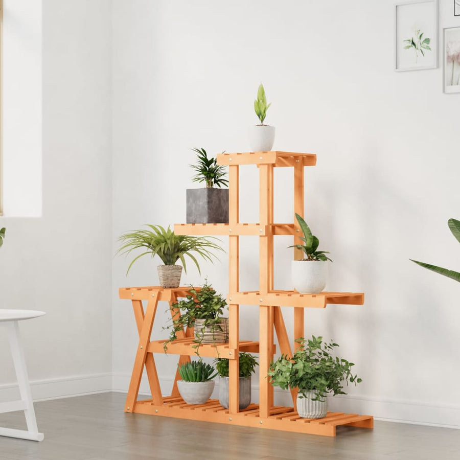 Plantenstandaard 95X25X96 Cm Massief Vurenhout Lichtbruin 25 x 95 x 96 cm zonder wielen