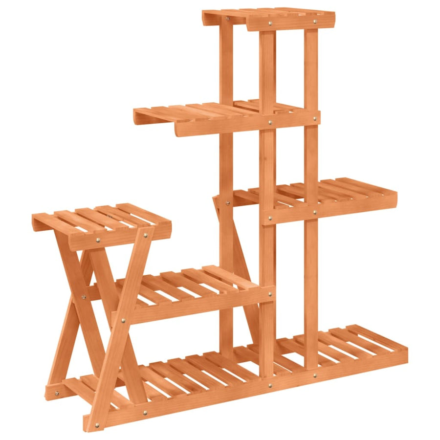 Plantenstandaard 95X25X96 Cm Massief Vurenhout Lichtbruin 25 x 95 x 96 cm zonder wielen