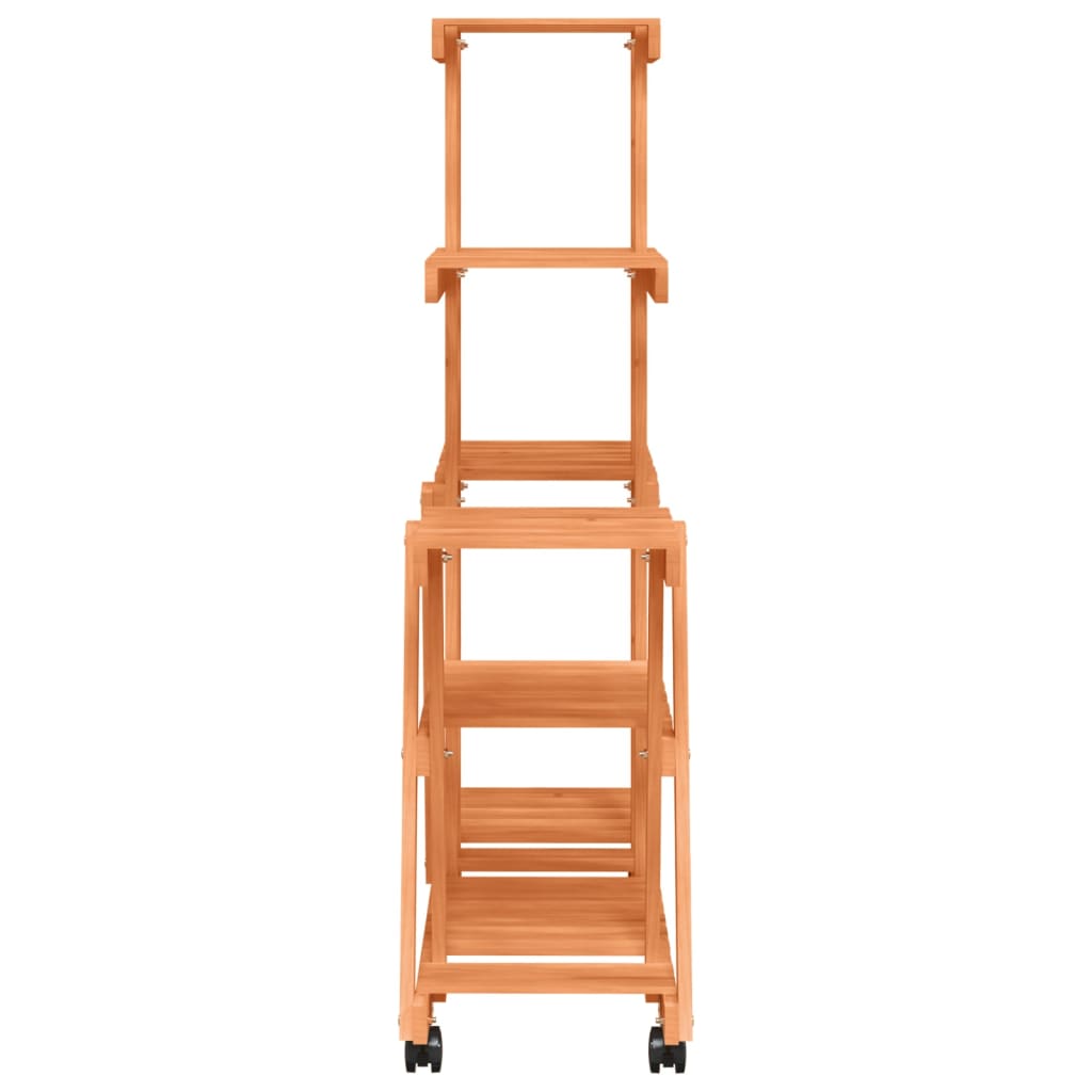Plantenstandaard met wielen 95x25x101 cm massief vurenhout