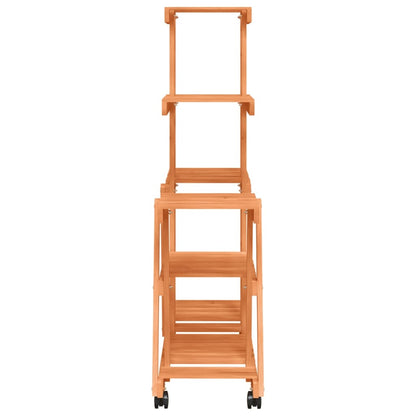 Plantenstandaard met wielen 95x25x101 cm massief vurenhout