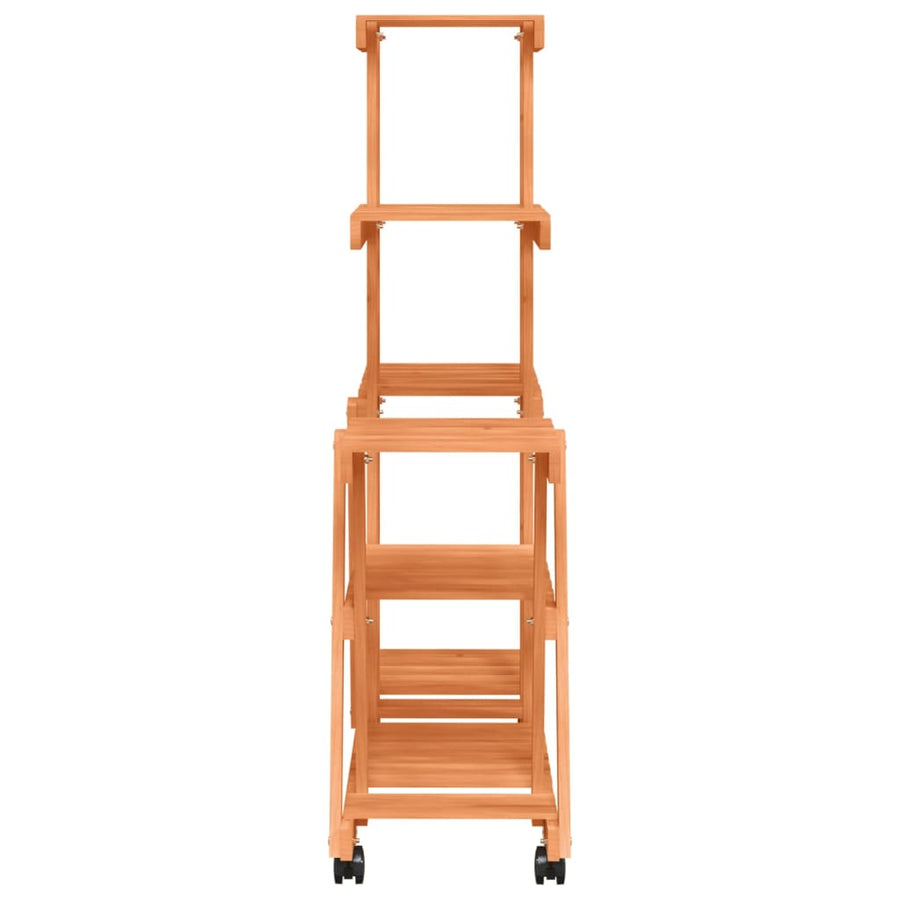 Plantenstandaard met wielen 95x25x101 cm massief vurenhout