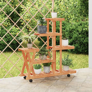 Plantenstandaard met wielen 95x25x101 cm vurenhout
