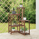Plantenstandaard 62,5x61,5x101,5 cm massief vurenhout gecarboniseerd