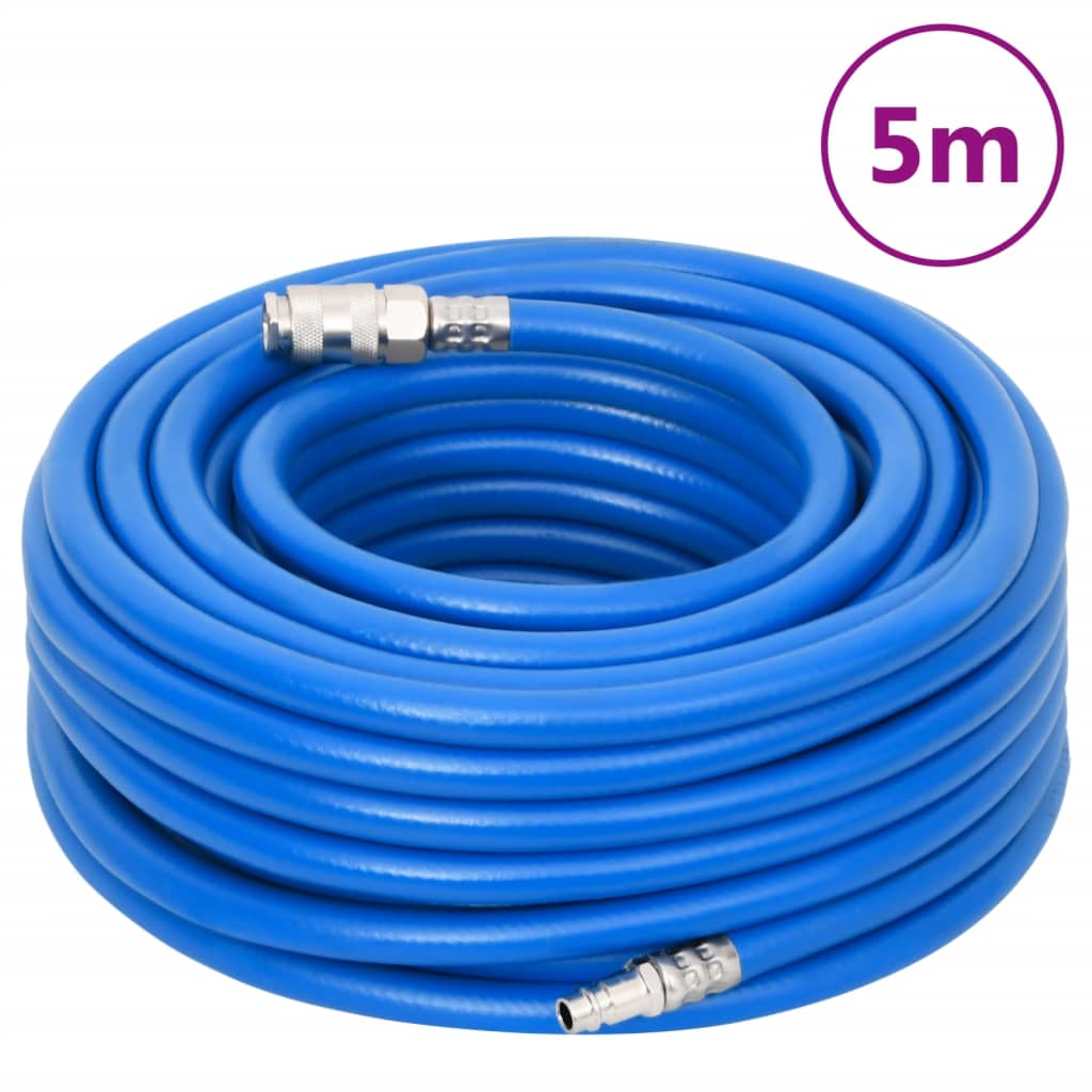 Luchtslang 0,7'' 5 m PVC blauw 0.7 5 m met accessoires